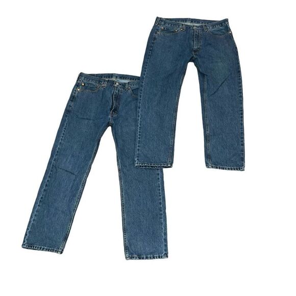 BUNDLE (2) LEVI’S Men’s Medium Wash 505 Jeans Size W36 L29 - Picture 1 of 8